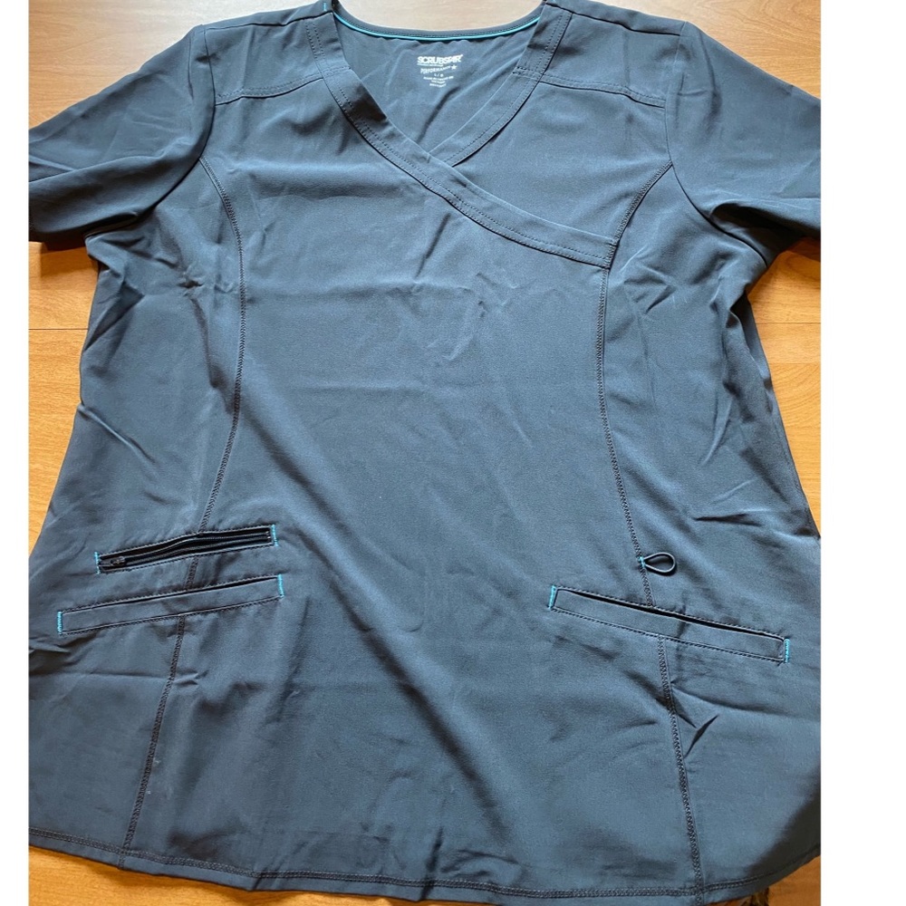 ScrubStar Women’s Charcoal Scrub Top: Size Large